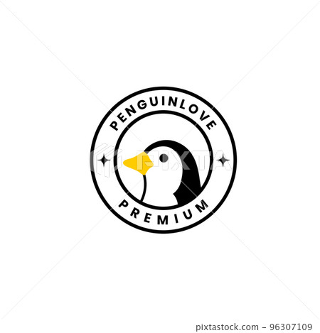 head penguin little cute badge logo design vector 96307109