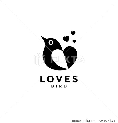 little bird with love modern minimalist flat logo design vector little bird with love modern minimalist flat logo design vector 96307134