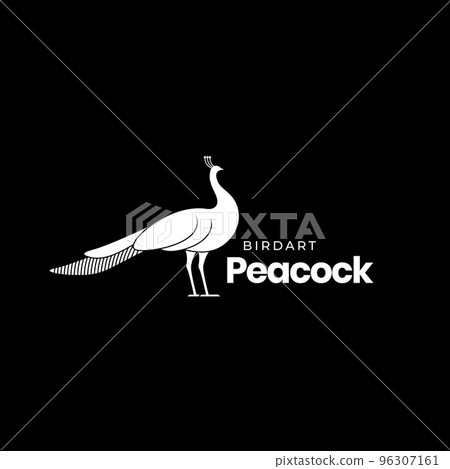 beautiful bird peacock white modern mascot logo design vector 96307161