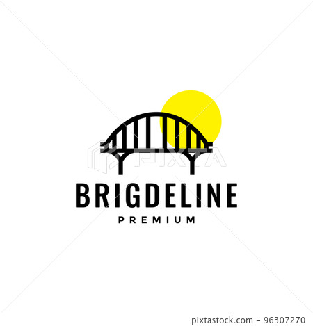 bridge with sunset minimalist abstract logo design bridge with sunset minimalist abstract logo design 96307270
