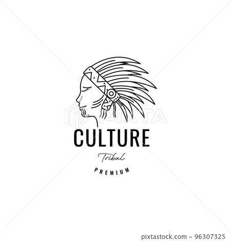 young man with ethnic tribe culture logo design vector young man with ethnic tribe culture logo design vector 96307325