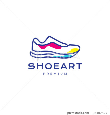 shoes modern lines art abstract logo design vector 96307327