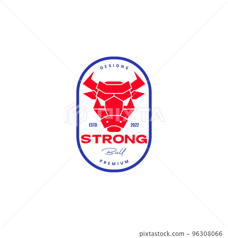 head bull cattle polygonal badge vintage logo design head bull cattle polygonal badge vintage logo design 96308066
