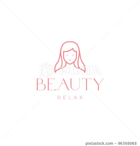 face beauty female long hair relax modern logo design face beauty female long hair relax modern logo design 96308068