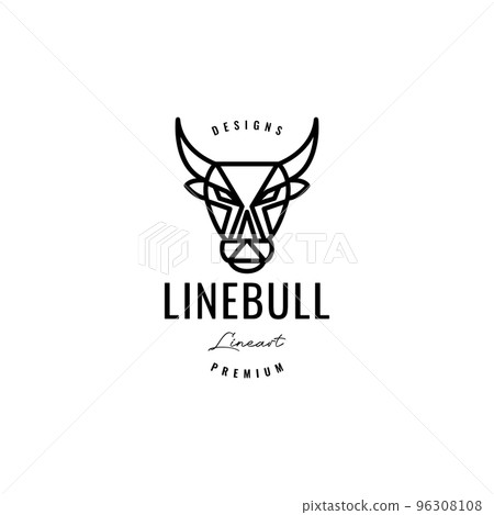 head bull long horn line polygon logo design head bull long horn line polygon logo design 96308108