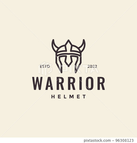 warrior helmet line hipster vintage logo design warrior helmet line hipster vintage logo design 96308123