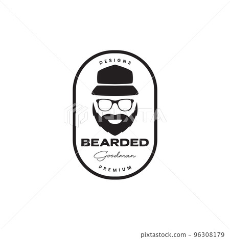 bearden man with sunglasses badge logo design 96308179