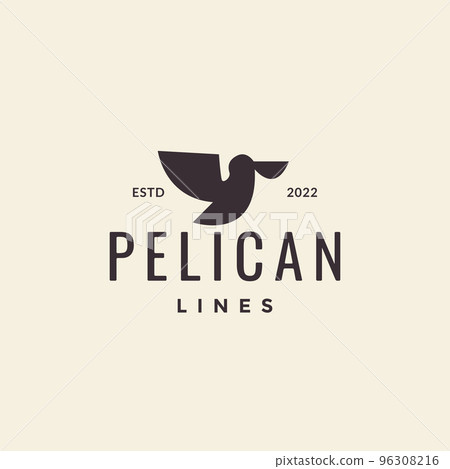 bird flying pelican hipster logo design 96308216