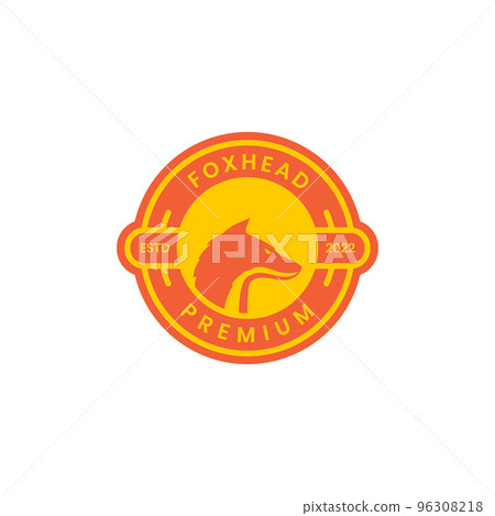 fox head badge sticker vintage logo design 96308218