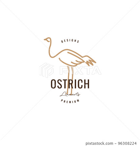 bird ostrich line minimalist logo design 96308224