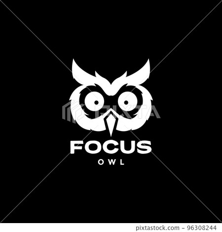 head owl white focus hunter logo design 96308244