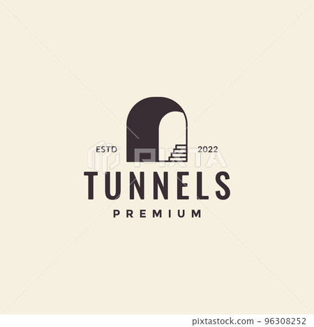 tunnel with stairs hipster logo design 96308252
