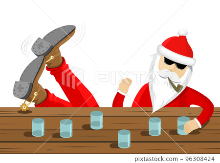 Santa claus cowboy at the bar the party 96308424