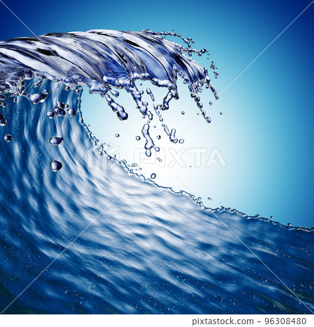 blue water splash isolated on blue background blue water splash isolated on blue background 96308480