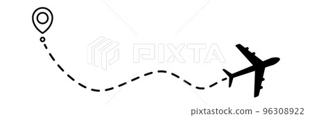 Airplane line dotted path. 96308922