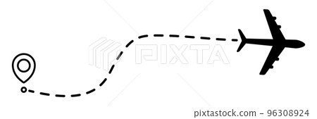 Airplane line dotted path. 96308924