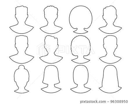 Male and female line avatar set. Male and female line avatar set. 96308950