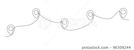 Location pointers continuous one line drawing Location pointers continuous one line drawing 96309244