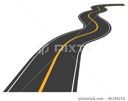 Curved straight asphalt road. 96309258