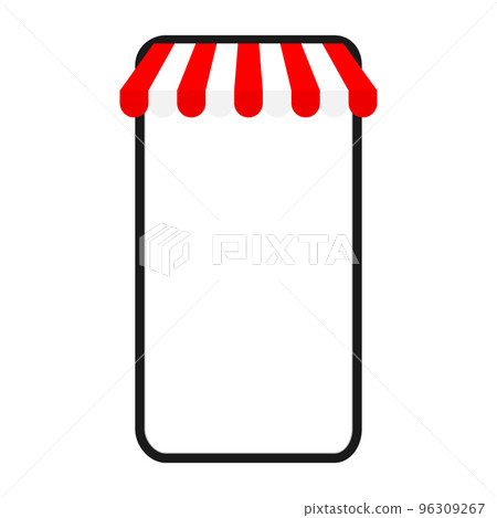 Smartphone mockup with store awning. 96309267