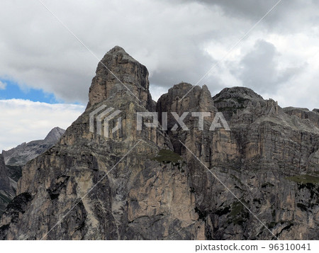 dolomites mountains badia valley view panorama 96310041