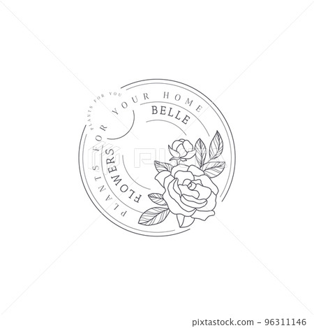 Vector flower logo template illustration Vector flower logo template illustration 96311146