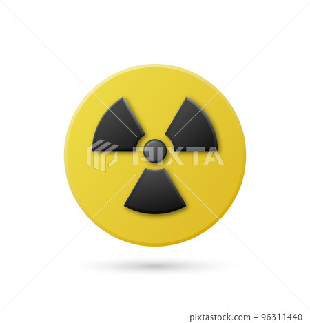 Vector Yellow Warning, Danger Radiation Sign, Button Badge Icon Isolated. Nuclear Power Station, Radioactive Warning Symbol. Circle, Round Dangerous Sign. Design Template. Front View Vector Yellow Warning, Danger Radiation Sign, Button Badge Icon Isolated. Nuclear Power Station, Radioactive Warning Symbol. Circle, Round Dangerous Sign. Design Template. Front View 96311440