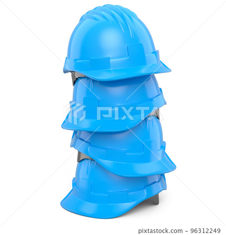 Stack of safety helmets or hard caps for carpentry work on white background Stack of safety helmets or hard caps for carpentry work on white background 96312249
