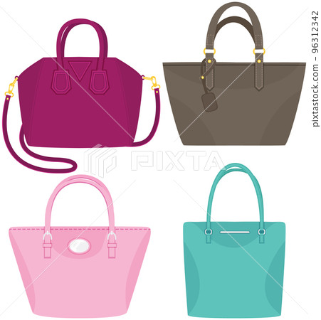 Cartoon illustration of women bag vector icon isolated on white background, stylish handbag Cartoon illustration of women bag vector icon isolated on white background, stylish handbag 96312342