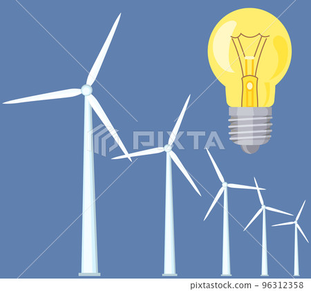 Alternative energy source for production of eco friendly electricity. Wind turbines to produce power 96312358