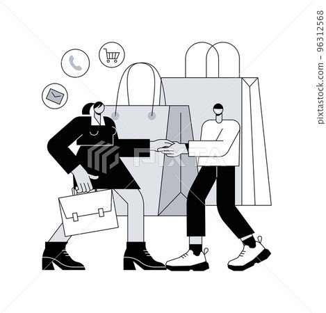 Sales representative abstract concept vector illustration. B2B sales agent, telemarketing, commercial representative, direct marketing, business development role, job position abstract metaphor. 96312568