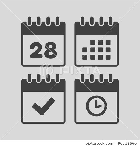 Icon calendar number 28, agenda app, timer, done Icon calendar number 28, agenda app, timer, done 96312660