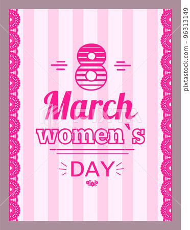 Banner for International Womens Day. Flyer for March 8. Pattern of spring holiday greeting card Banner for International Womens Day. Flyer for March 8. Pattern of spring holiday greeting card 96313149