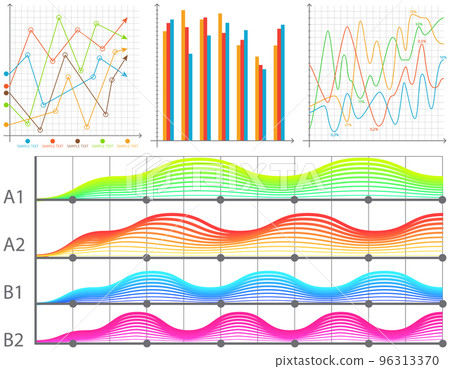 Intelligent technology hud interactive panel. Data screen with charts. Annual financial report 96313370