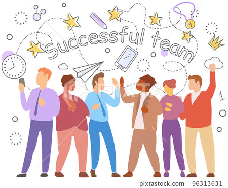 Successful team, business development of company concept. Symbol of teamwork cooperation partnership 96313631