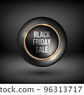 Black Friday Sale Bubble Badge with Gold Ring 96313717