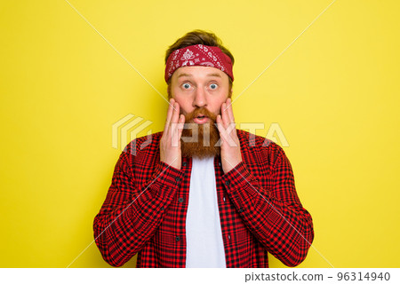 Wondered man with beard and bandana in head 96314940