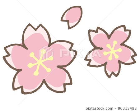 櫻花的插圖(線條圖上色) 櫻花的插圖(線條圖上色) 96315488