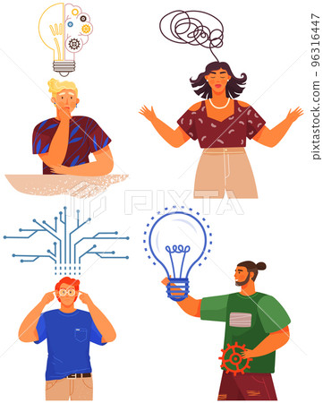 Mindset types set structural, analytical, logical and creative artistic personality predisposition 96316447