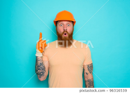 Incompetent worker with wondered expression indicates something Incompetent worker with wondered expression indicates something 96316539