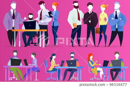 Managers coworking, brainstoming in team. Teamwork, planning strategy of business development 96316877