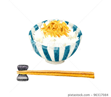 米飯配蘑菇和筷子日本手繪水彩插畫素材 米飯配蘑菇和筷子日本手繪水彩插畫素材 96317084