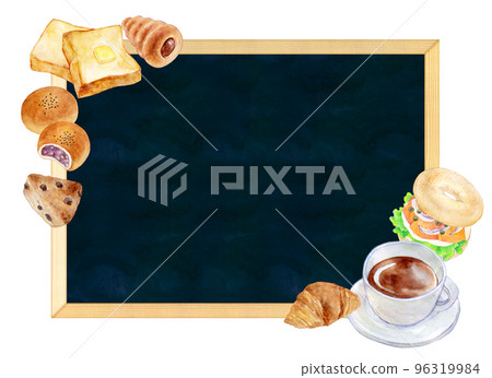 Chalkboard frame bread and coffee Chalkboard frame bread and coffee 96319984