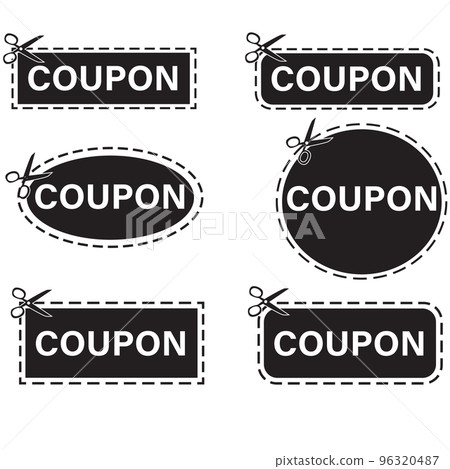 Coupon scissors cut template on white background. Coupon dashed line square, rectangle, ellipse templates. Coupon promotion sale. flat style. Coupon scissors cut template on white background. Coupon dashed line square, rectangle, ellipse templates. Coupon promotion sale. flat style. 96320487