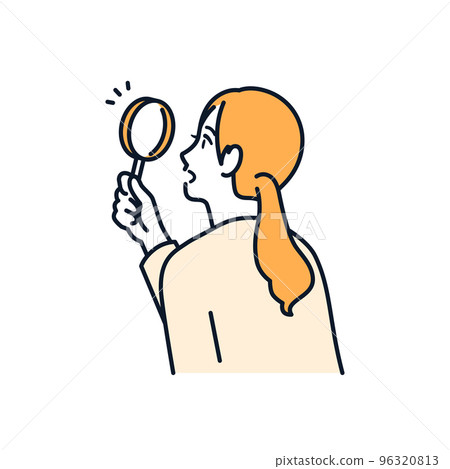 一個穿著西裝的女人看著放大鏡的簡單矢量圖素材 一個穿著西裝的女人看著放大鏡的簡單矢量圖素材 96320813