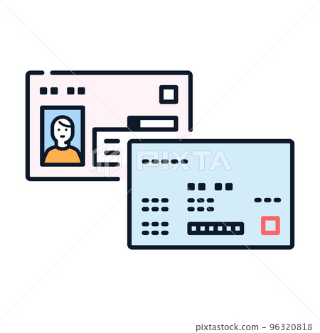 Health insurance card and my number card simple icon Health insurance card and my number card simple icon 96320818