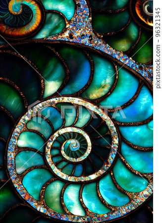 Hand drawn abstract creative blue pearl pattern. Collage contemporary print with shining pearl pattern, precious jewelry, glamour wallpaper, decorative ornament. Artistic vertical template for design. 96321345