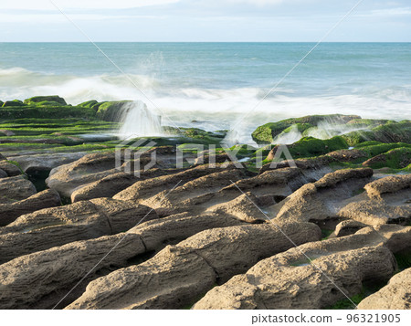 LaoMei green rock troughs /The green Reef in cloudy in New Taipei City,Taiwan. LaoMei green rock troughs /The green Reef in cloudy in New Taipei City,Taiwan. 96321905