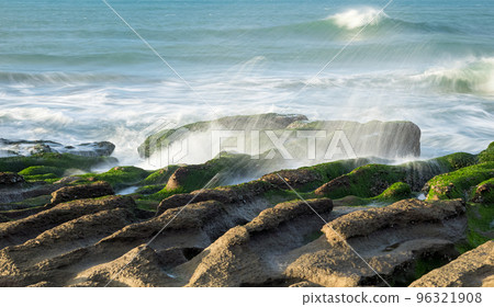 LaoMei green rock troughs /The green Reef in cloudy in New Taipei City,Taiwan. LaoMei green rock troughs /The green Reef in cloudy in New Taipei City,Taiwan. 96321908
