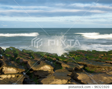 LaoMei green rock troughs /The green Reef in cloudy in New Taipei City,Taiwan. LaoMei green rock troughs /The green Reef in cloudy in New Taipei City,Taiwan. 96321920